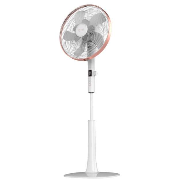 EnergySilence 1030 SmartExtreme. Ventilador de Pie con Mando a Distancia y Temporizador, 28 W, 10 Aspas 40cm de Diámetro, Oscilante, 24 Velocidades, Ajustable 115-135cm, Motor DC, Blanco