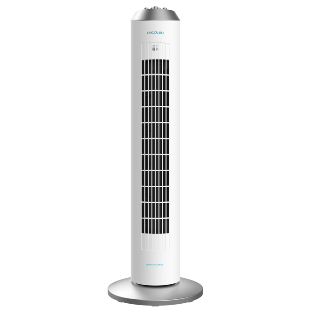EnergySilence 8090 Skyline. Ventilador de Torre con Temporizador, 60 W, 33'' (84cm) de Altura, Oscilante, Motor de Cobre, 3 Velocidades, Blanco