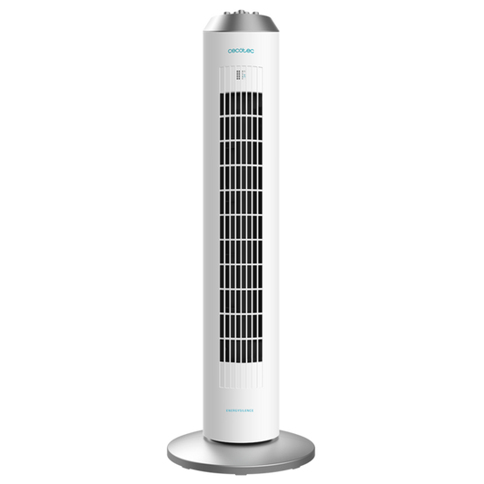 EnergySilence 8090 Skyline. Ventilador de Torre con Temporizador, 60 W, 33'' (84cm) de Altura, Oscilante, Motor de Cobre, 3 Velocidades, Blanco