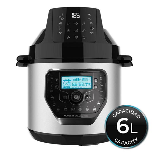 Olla programable Olla GM H Deluxe Fry de 6 litros de capacidad con cabezal freidora aire y báscula