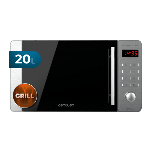 ProClean 5110 Inox. Microondas de 700 W, Grill 800 W, Capacidad de 20L, Revestimiento Ready2Clean para una mejor Limpieza, Tecnología 3DWave, Diseño de Acero Inox